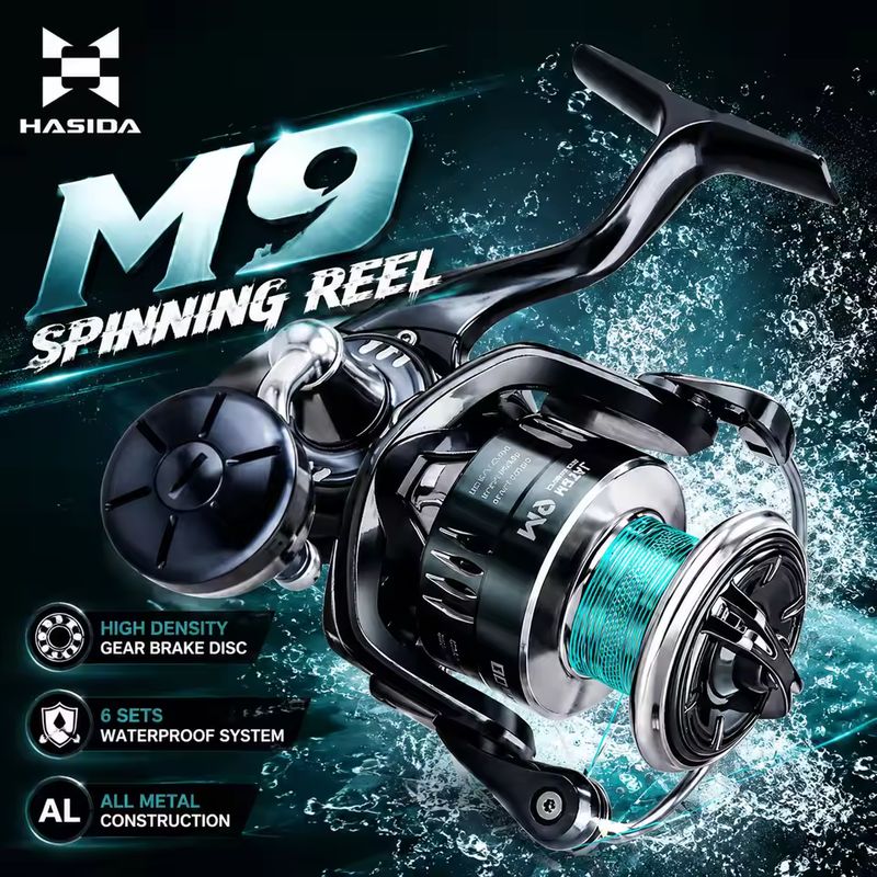 Trolling Reel - Carretilha de Pesca HASIDA M9, Totalmente