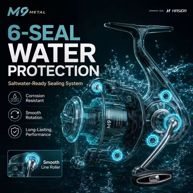 Carretilha de Pesca HASIDA M9, - Trolling Reel avaliação e preço